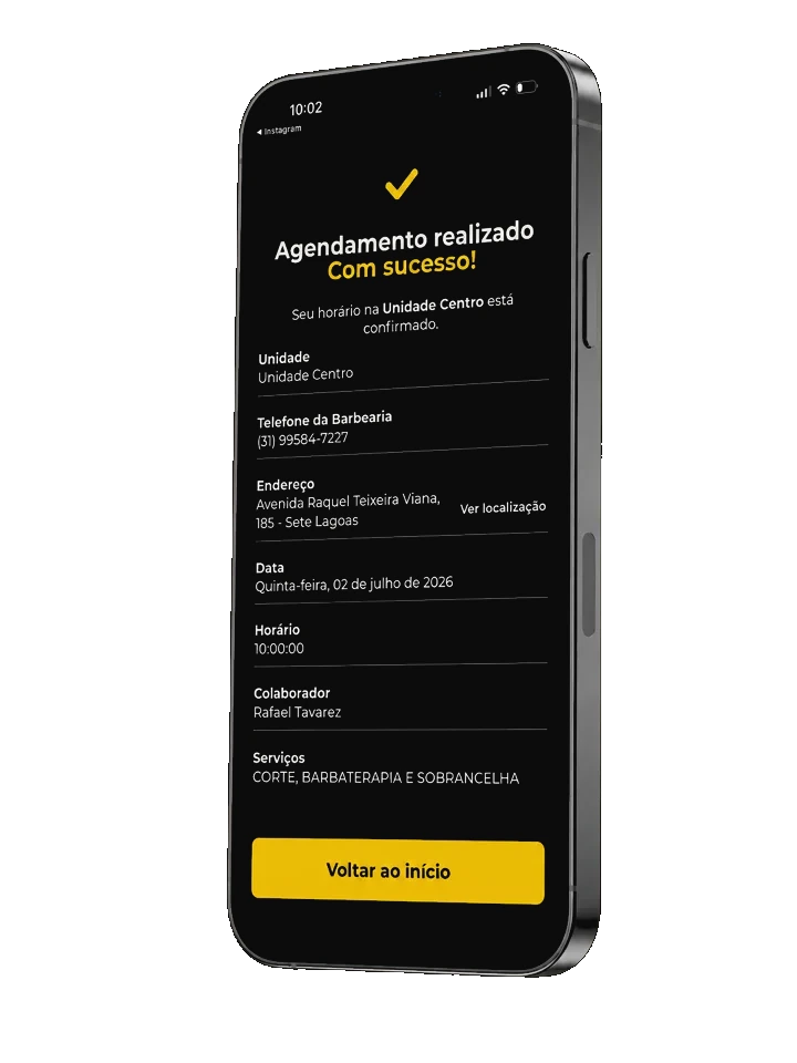 App Don Jhon: agendamento confirmado