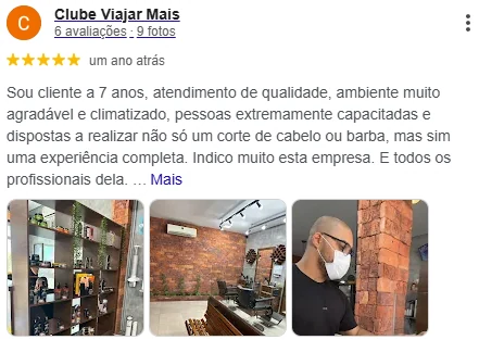 Avaliação 5 estrelas no Google, cliente da Don Jhon Barber Shop